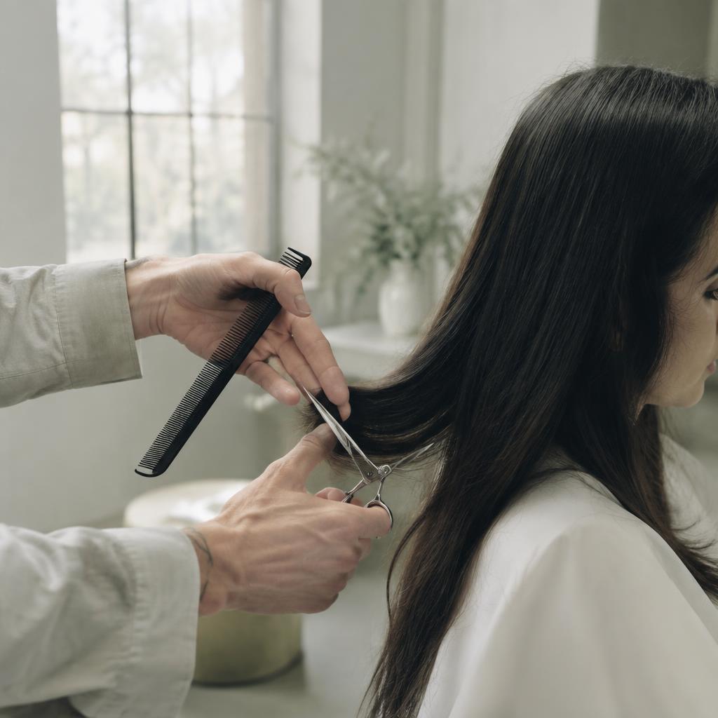 Signature haircut detail at Studio Nila